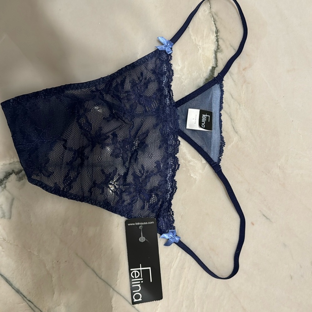 Brand new navy feline thong